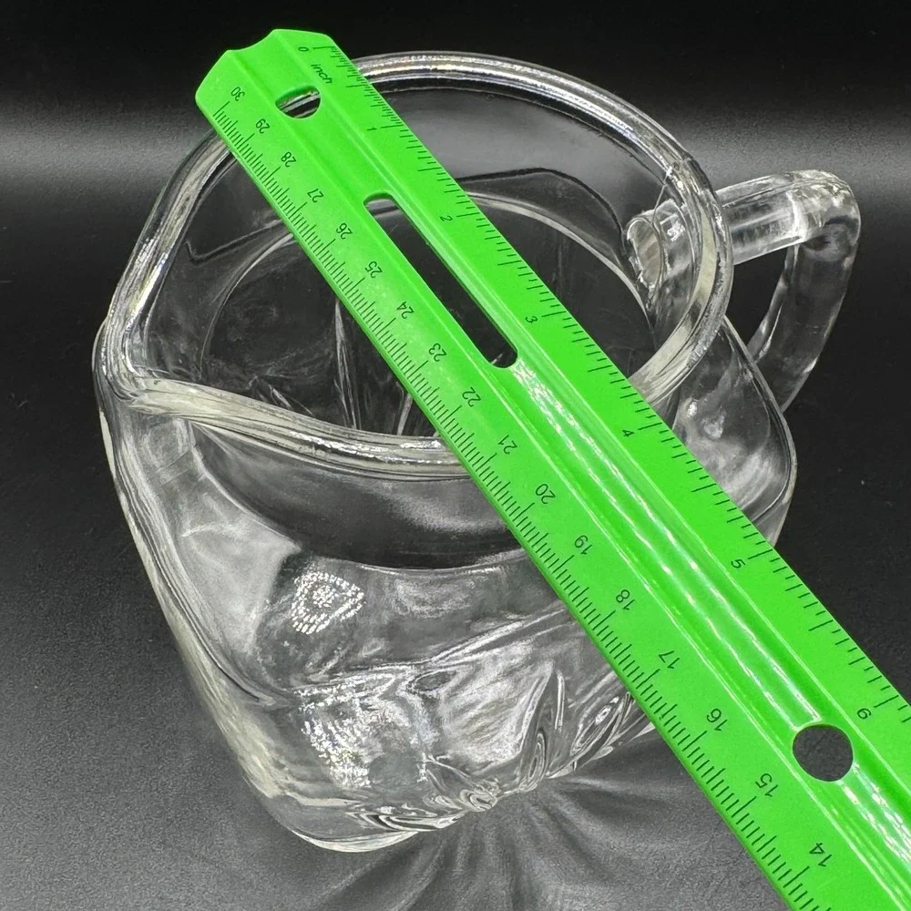 Vtg. Federal Glass Juice Pitcher Atomic Sunrise Star‎ Bottom Square Cottagecore